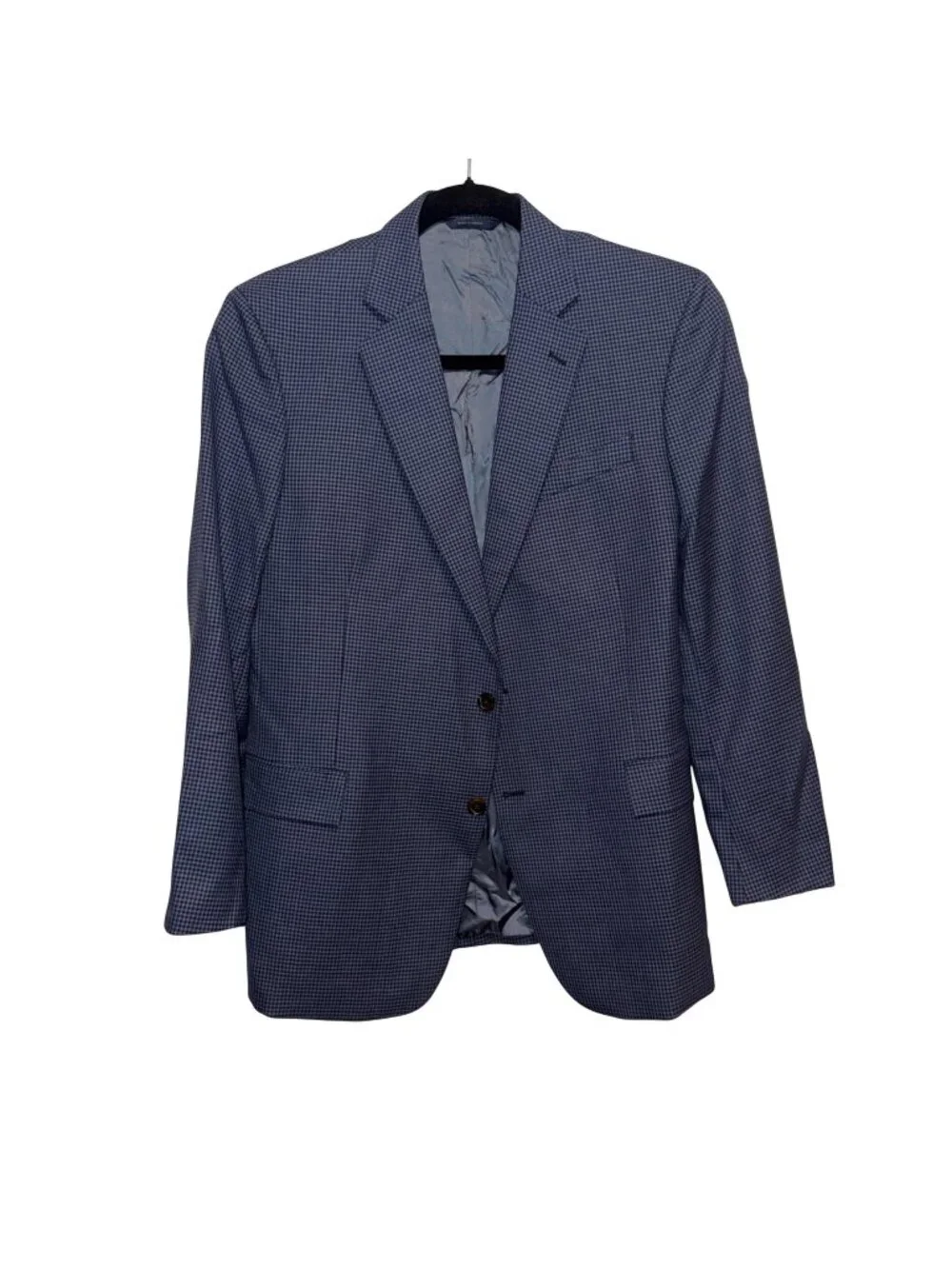 Brooks Brothers Regent Fit Mens Blue Houndstooth Blazer EU 56 UK 44R 100% Wool